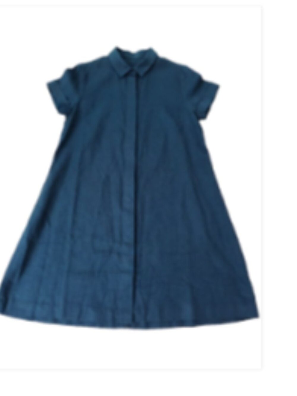 J.Jill Love Linen Shirt Dress Short Sleeve Pockets Size S Navy Blue - Picture 2 of 16